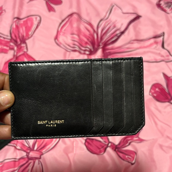 Saint Laurent Black Clutch with Gold Logo - Picture 4 of 6